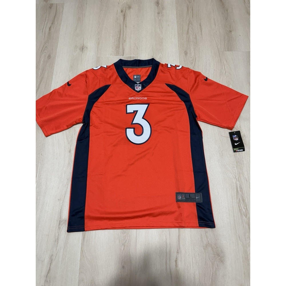 Russell Wilson #3 Denver Broncos Orange NFL Nike Stitched Onfield Jersey Men's L